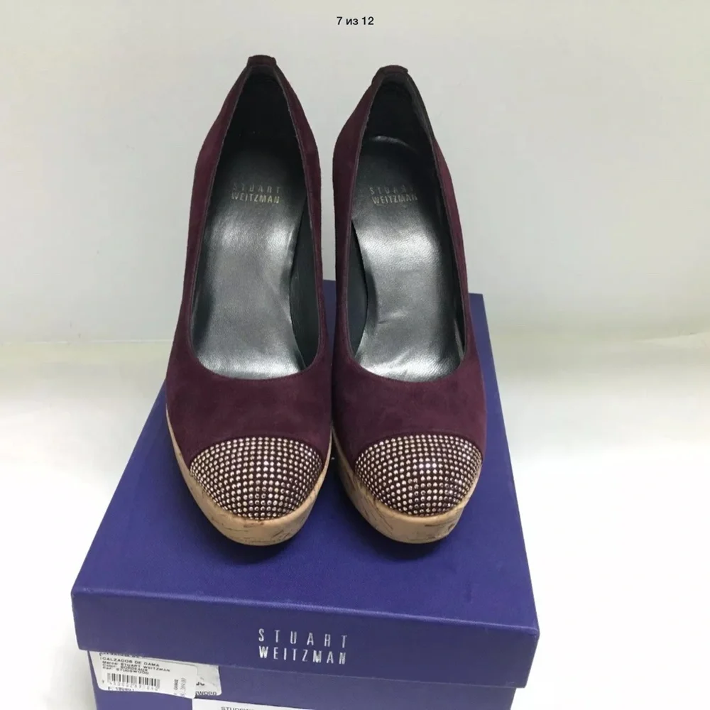 Stuart Weitzman Corkswoon Suede Wedge Size 6.5